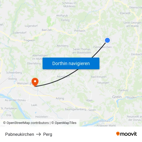 Pabneukirchen to Perg map