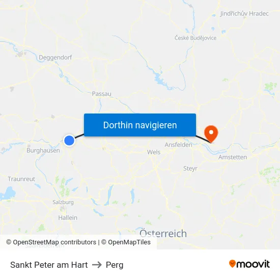Sankt Peter am Hart to Perg map