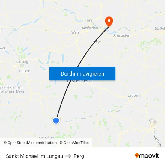 Sankt Michael Im Lungau to Perg map