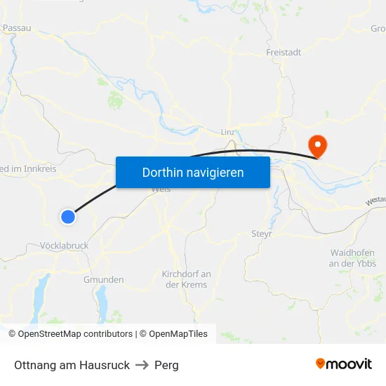 Ottnang am Hausruck to Perg map