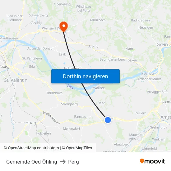 Gemeinde Oed-Öhling to Perg map