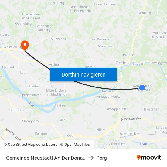 Gemeinde Neustadtl An Der Donau to Perg map