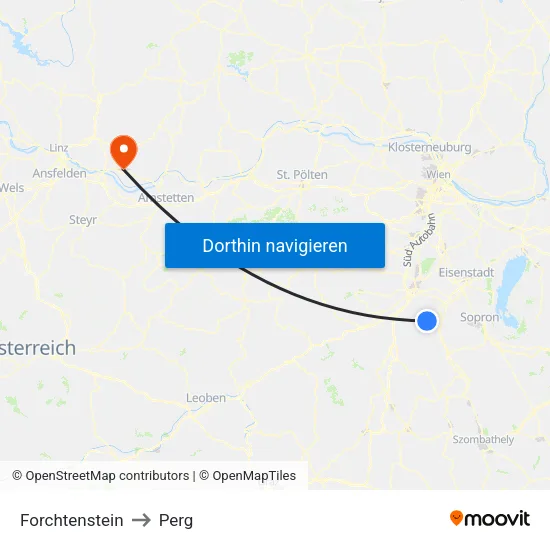 Forchtenstein to Perg map