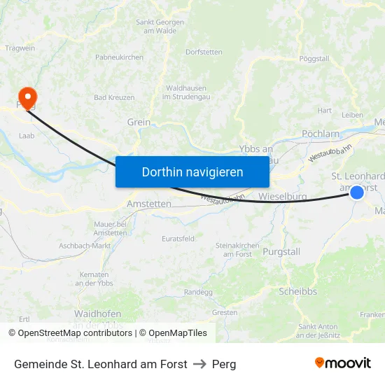 Gemeinde St. Leonhard am Forst to Perg map