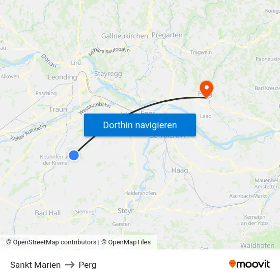 Sankt Marien to Perg map