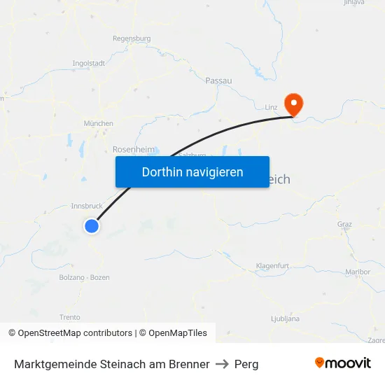 Marktgemeinde Steinach am Brenner to Perg map