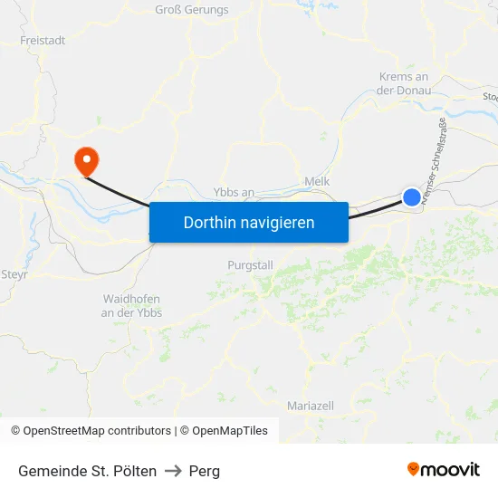 Gemeinde St. Pölten to Perg map