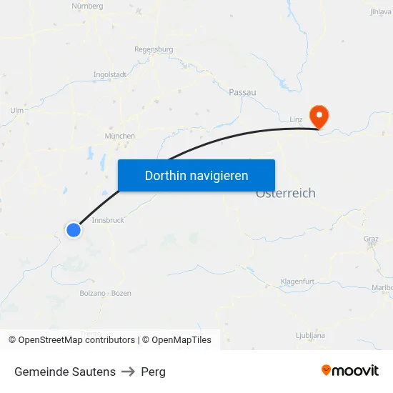 Gemeinde Sautens to Perg map