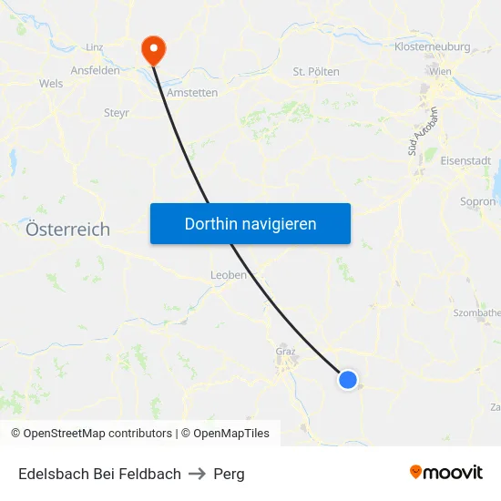 Edelsbach Bei Feldbach to Perg map