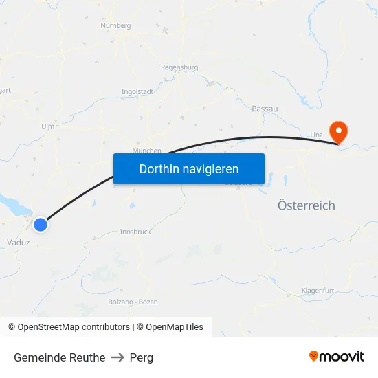 Gemeinde Reuthe to Perg map