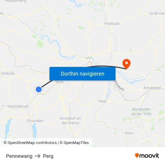 Pennewang to Perg map