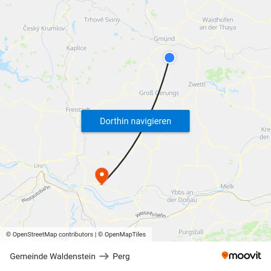 Gemeinde Waldenstein to Perg map