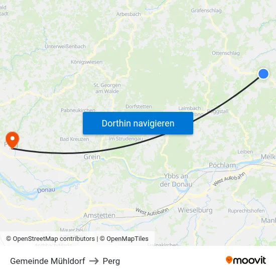 Gemeinde Mühldorf to Perg map