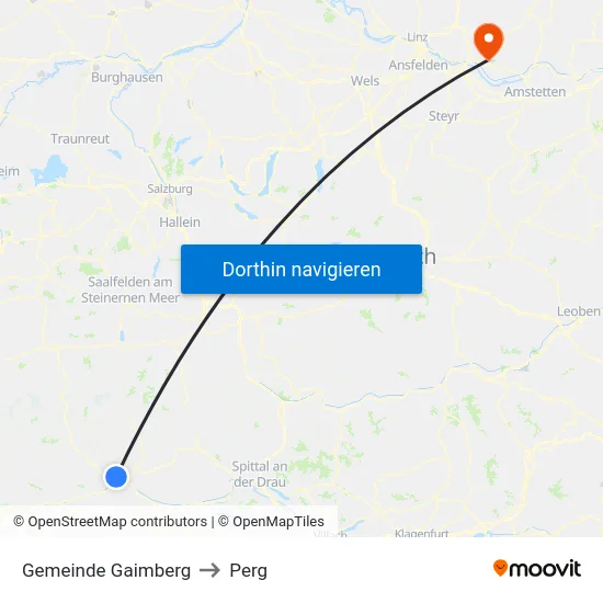 Gemeinde Gaimberg to Perg map