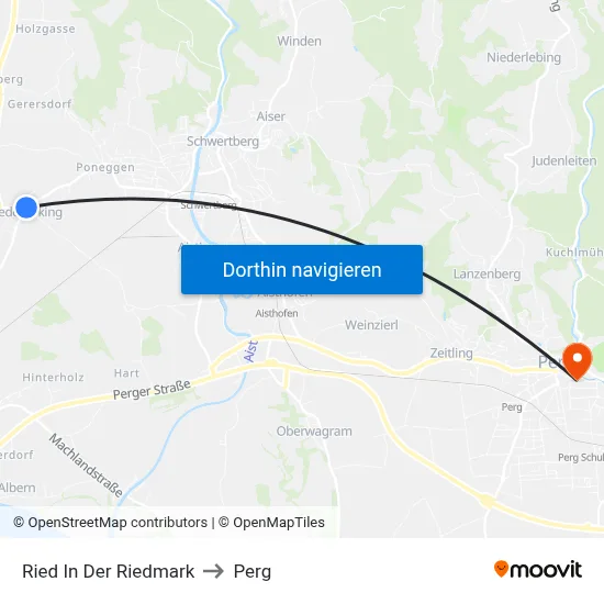 Ried In Der Riedmark to Perg map