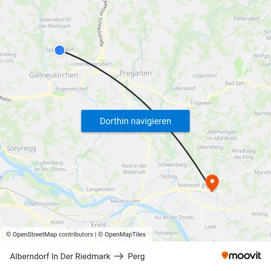Alberndorf In Der Riedmark to Perg map