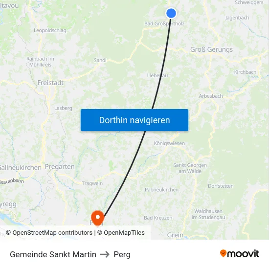 Gemeinde Sankt Martin to Perg map