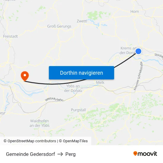 Gemeinde Gedersdorf to Perg map