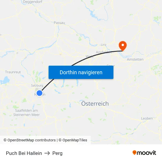 Puch Bei Hallein to Perg map