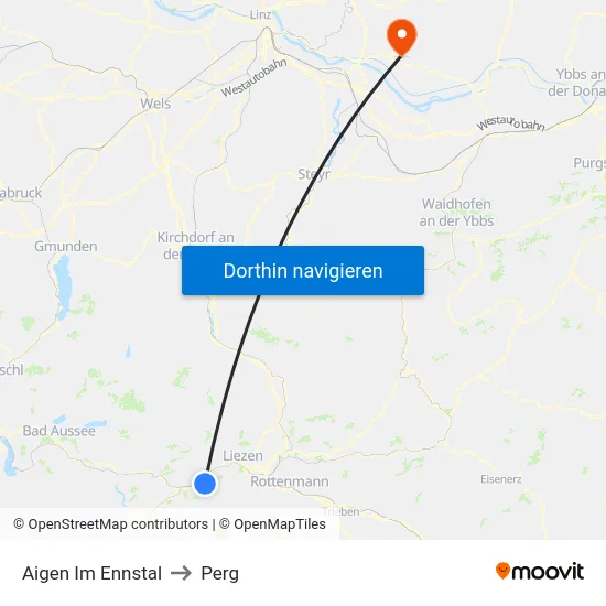 Aigen Im Ennstal to Perg map