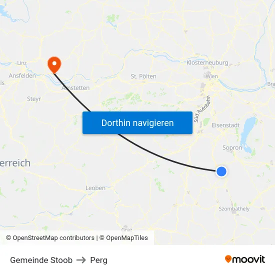 Gemeinde Stoob to Perg map