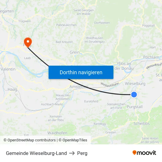 Gemeinde Wieselburg-Land to Perg map