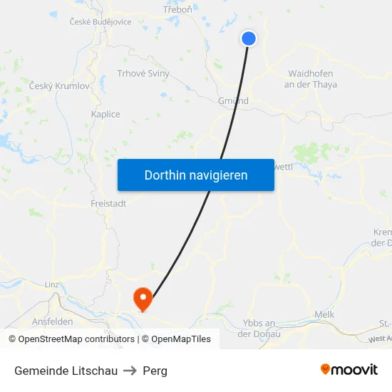Gemeinde Litschau to Perg map