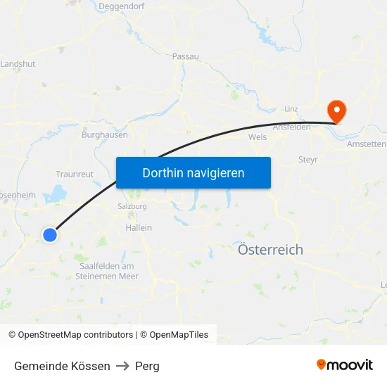 Gemeinde Kössen to Perg map