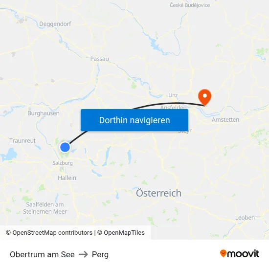 Obertrum am See to Perg map