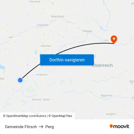 Gemeinde Flirsch to Perg map