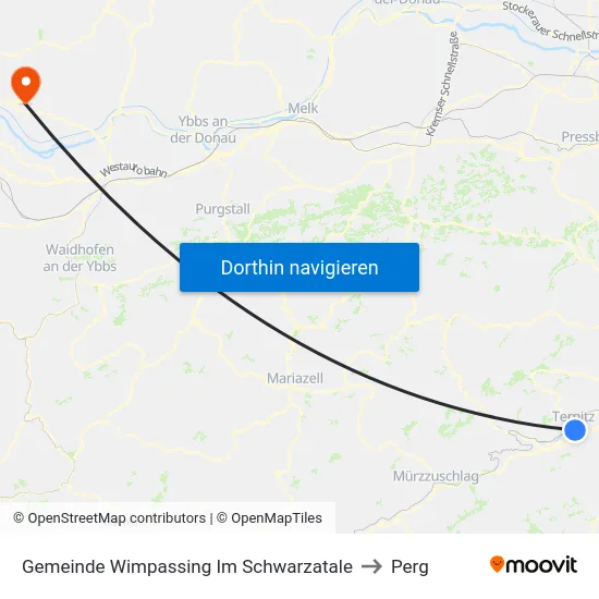 Gemeinde Wimpassing Im Schwarzatale to Perg map