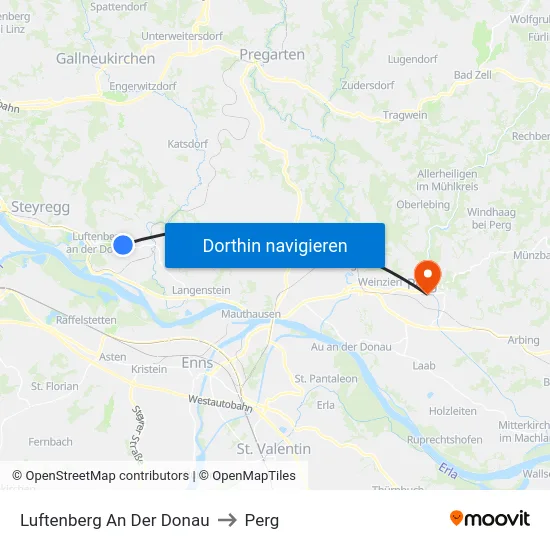 Luftenberg An Der Donau to Perg map