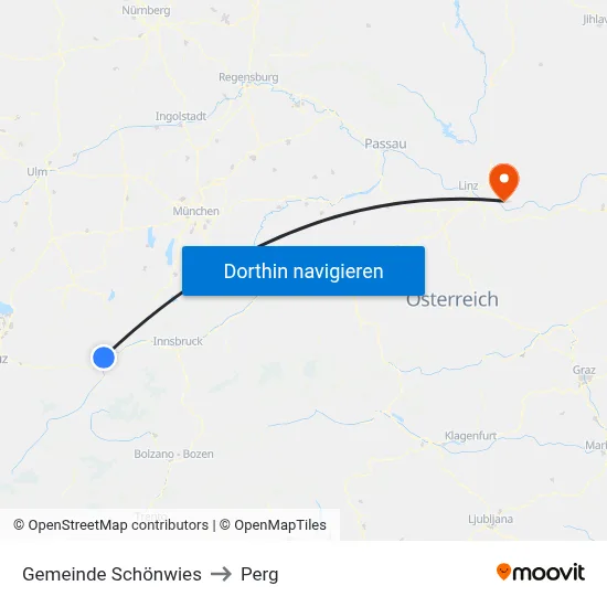 Gemeinde Schönwies to Perg map
