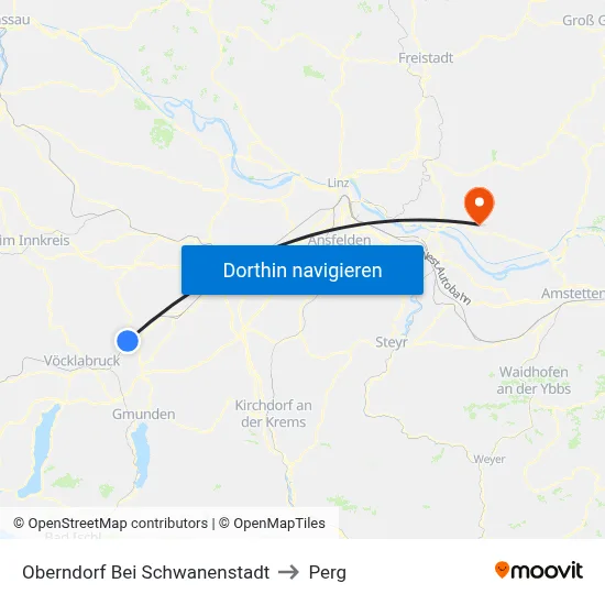 Oberndorf Bei Schwanenstadt to Perg map