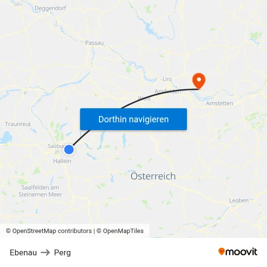 Ebenau to Perg map