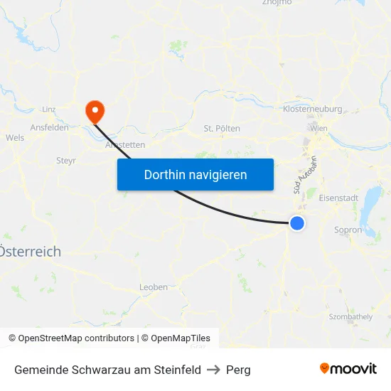 Gemeinde Schwarzau am Steinfeld to Perg map