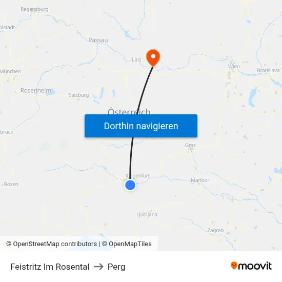 Feistritz Im Rosental to Perg map