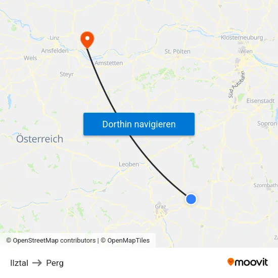 Ilztal to Perg map