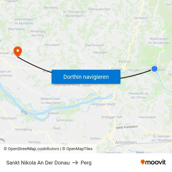 Sankt Nikola An Der Donau to Perg map
