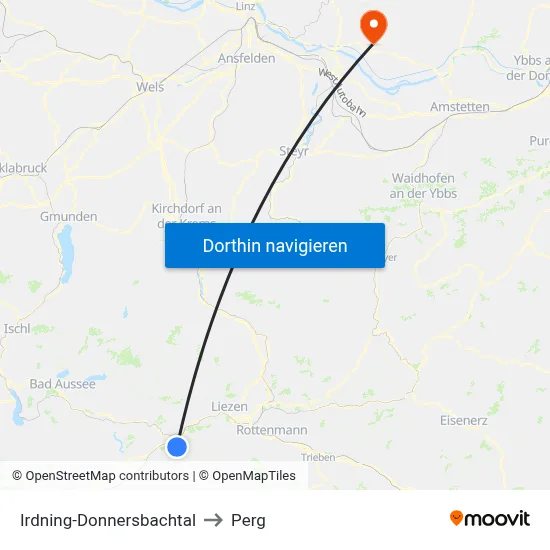 Irdning-Donnersbachtal to Perg map