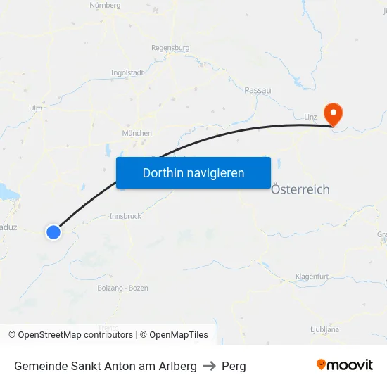 Gemeinde Sankt Anton am Arlberg to Perg map