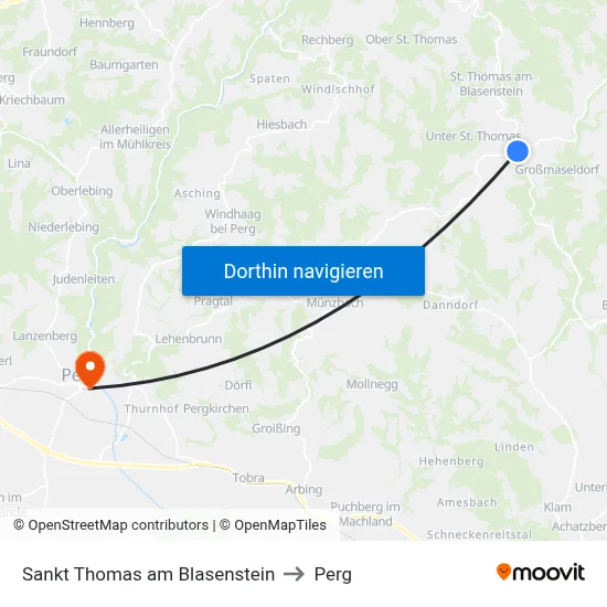 Sankt Thomas am Blasenstein to Perg map