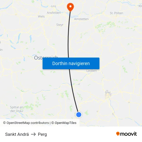 Sankt Andrä to Perg map