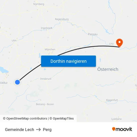 Gemeinde Lech to Perg map