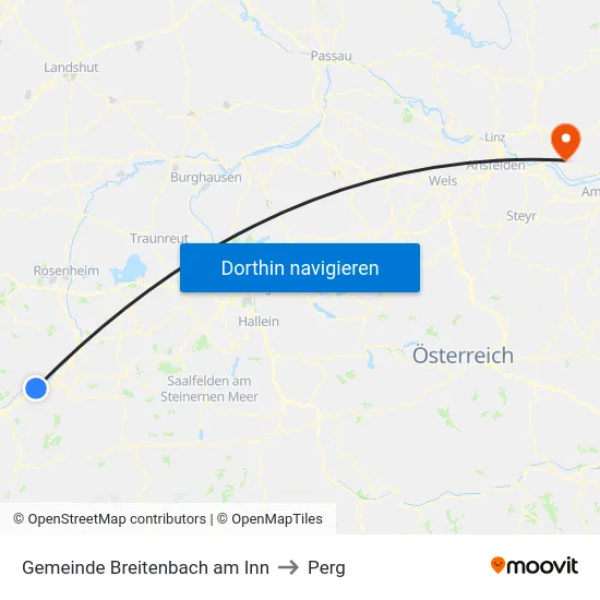 Gemeinde Breitenbach am Inn to Perg map