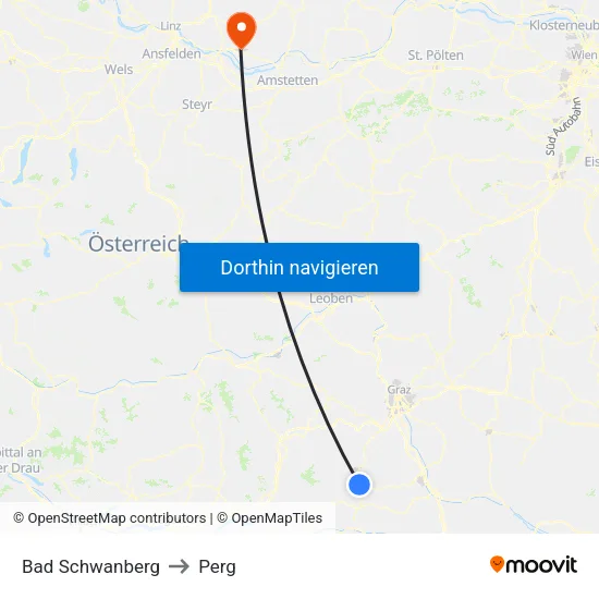 Bad Schwanberg to Perg map