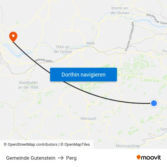 Gemeinde Gutenstein to Perg map