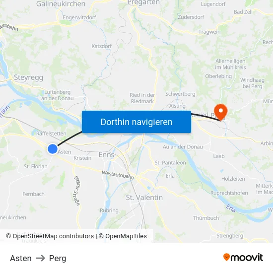 Asten to Perg map