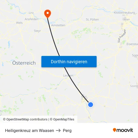 Heiligenkreuz am Waasen to Perg map
