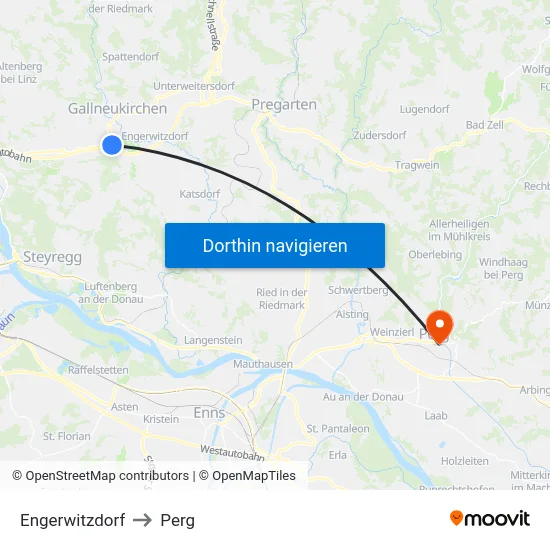 Engerwitzdorf to Perg map